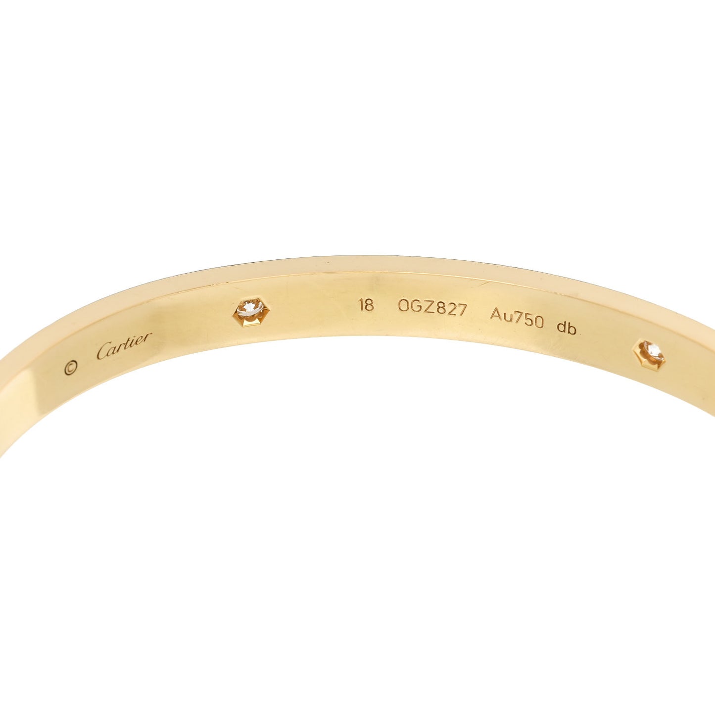 18K Yellow Gold 4 Diamond LOVE Bracelet 18