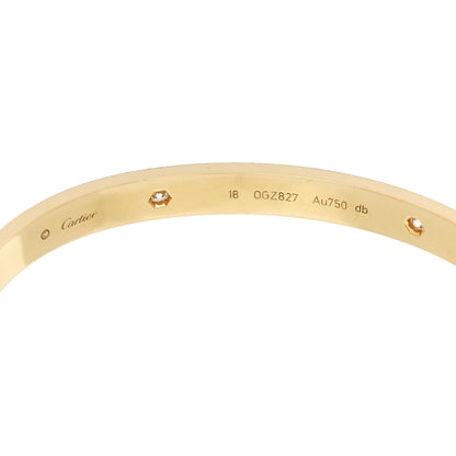 Cartier 18K Yellow Gold 4 Diamond LOVE Bracelet 18 6 of 9