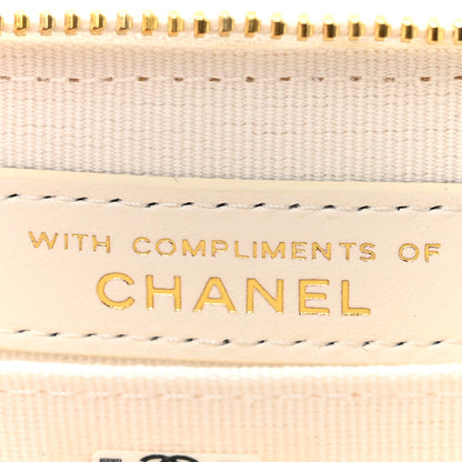 Chanel Tweed Quilted Bow Flap Card Holder On Chain White 6 of 11