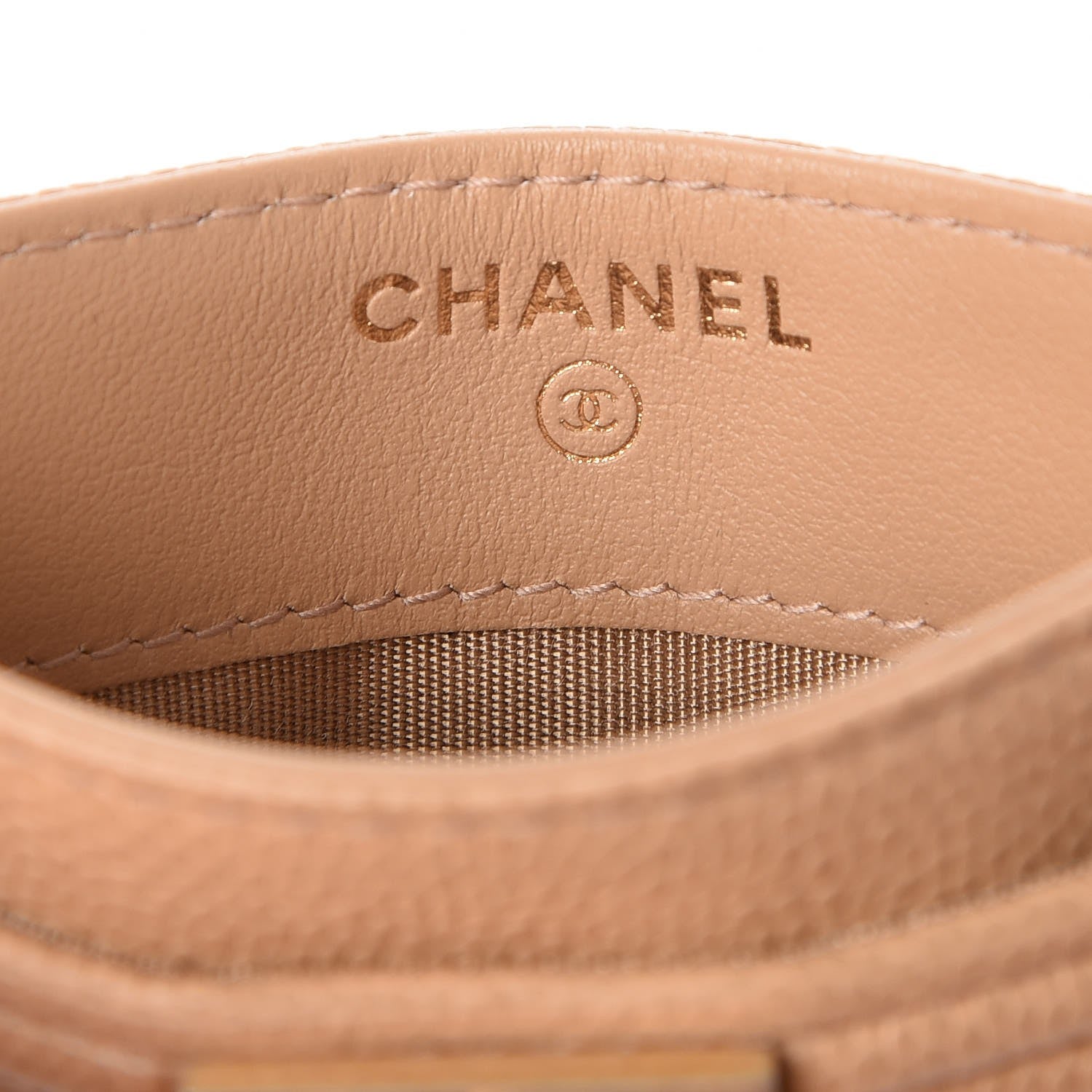 Chanel Caviar Quilted Boy Card Holder Beige 7 of 8