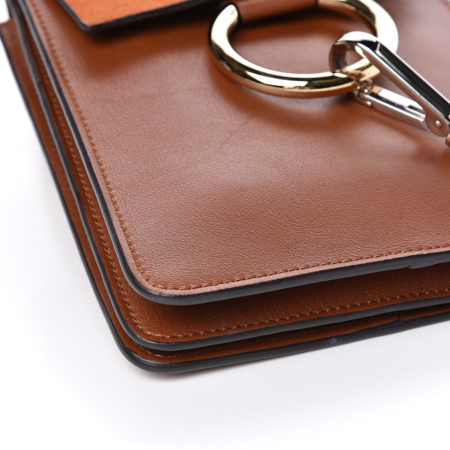 Suede Calfskin Mini Faye Bracelet Bag Tobacco