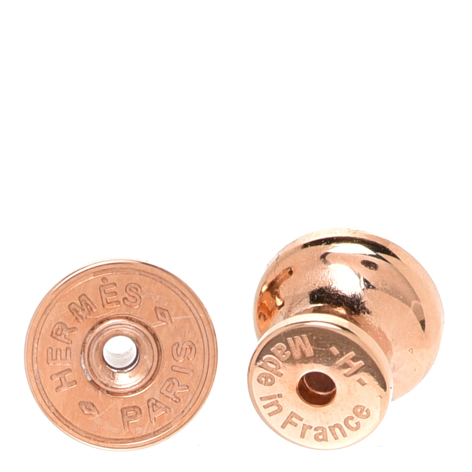 Hermes Rose Gold Lacquered Mini Pop H Earrings Black 5 of 6