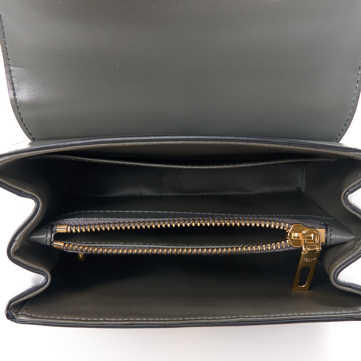 Celine Satinated Calfskin Mini 16 Top Handle Bag Grey 5 of 13