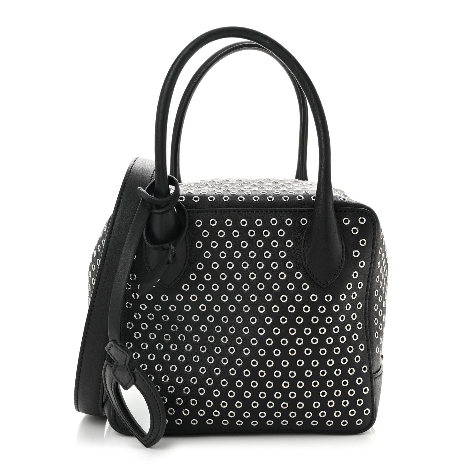 Alaia Calfskin Grommet Studded Top Handle Bag Black 1 of 9