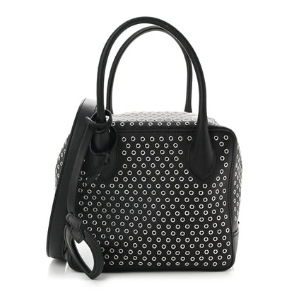 Alaia Calfskin Grommet Studded Top Handle Bag Black 1 of 9