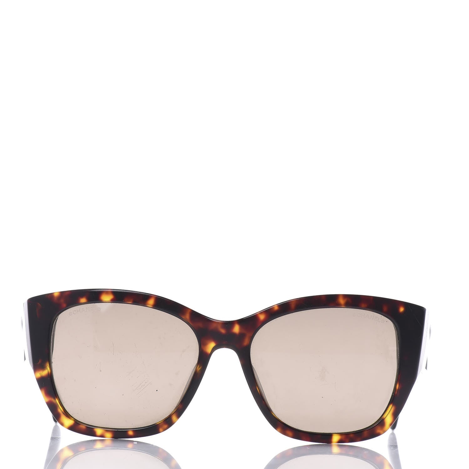 Chanel Acetate 18K White Gold Butterfly Sunglasses 5429 Dark Tortoise 2 of 6