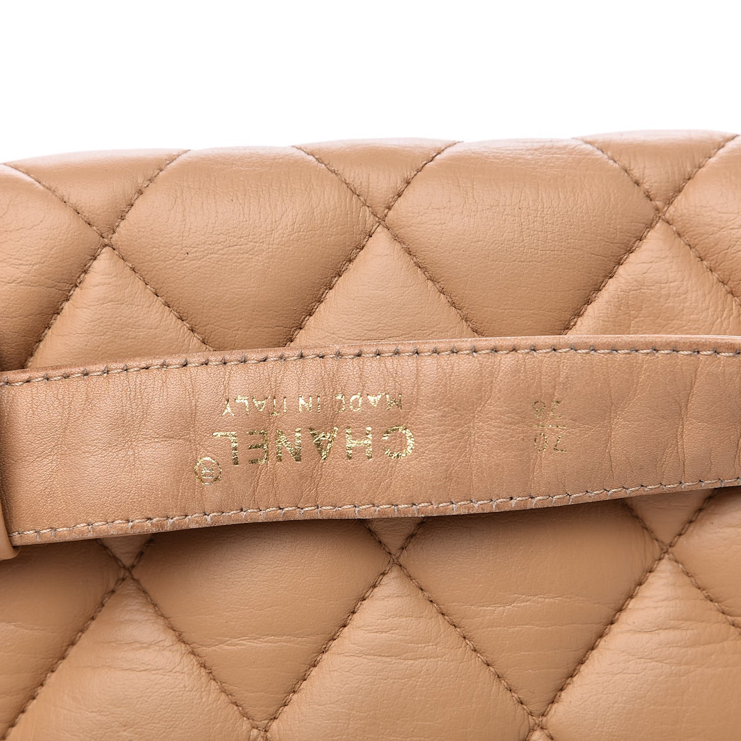 Lambskin Quilted Flap Waist Belt Bag 70 28 Beige