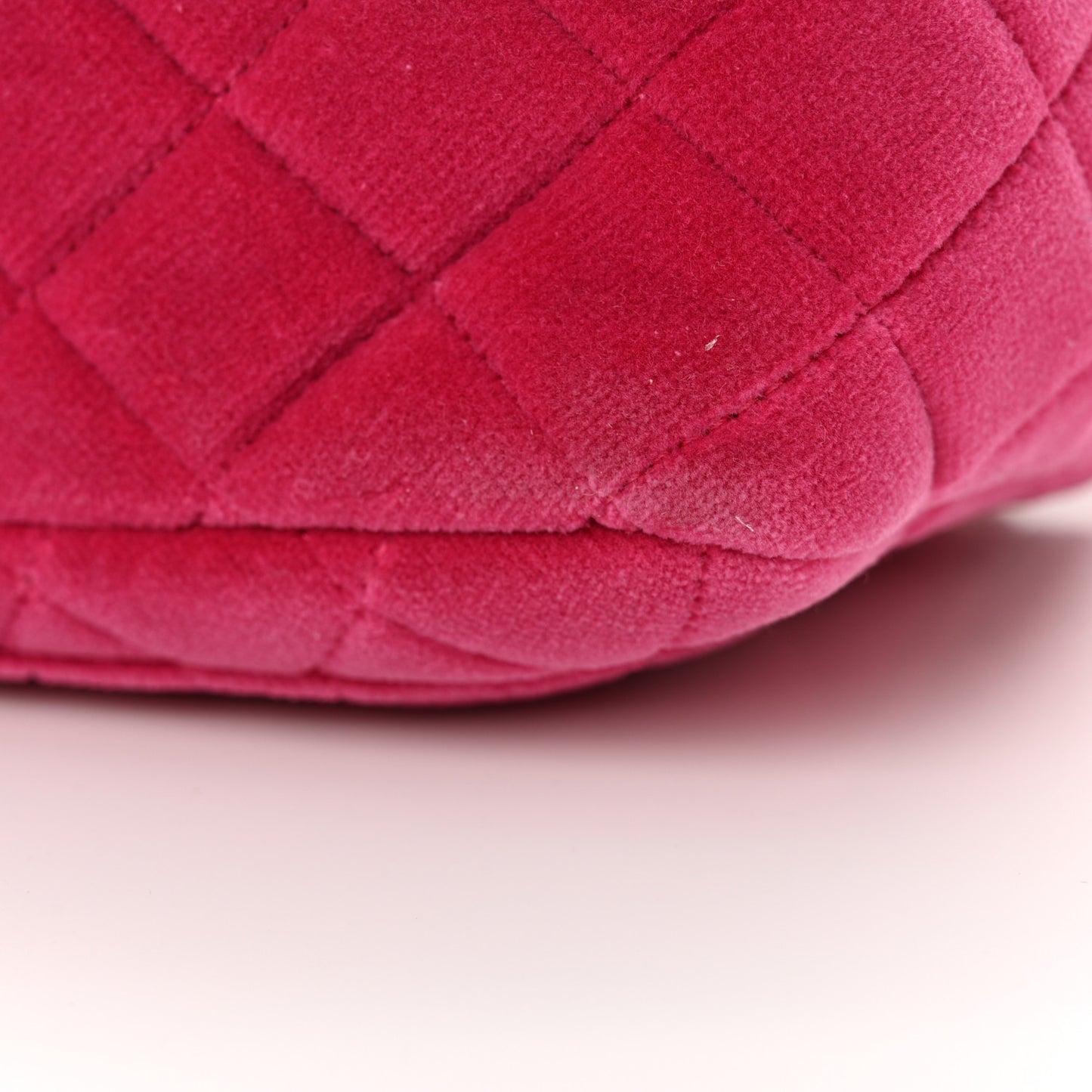 Velvet Quilted Mini Square Pearl Crush Flap Fuchsia