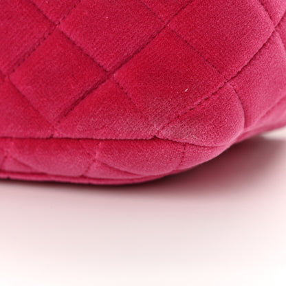 Chanel Velvet Quilted Mini Square Pearl Crush Flap Fuchsia 11 of 15