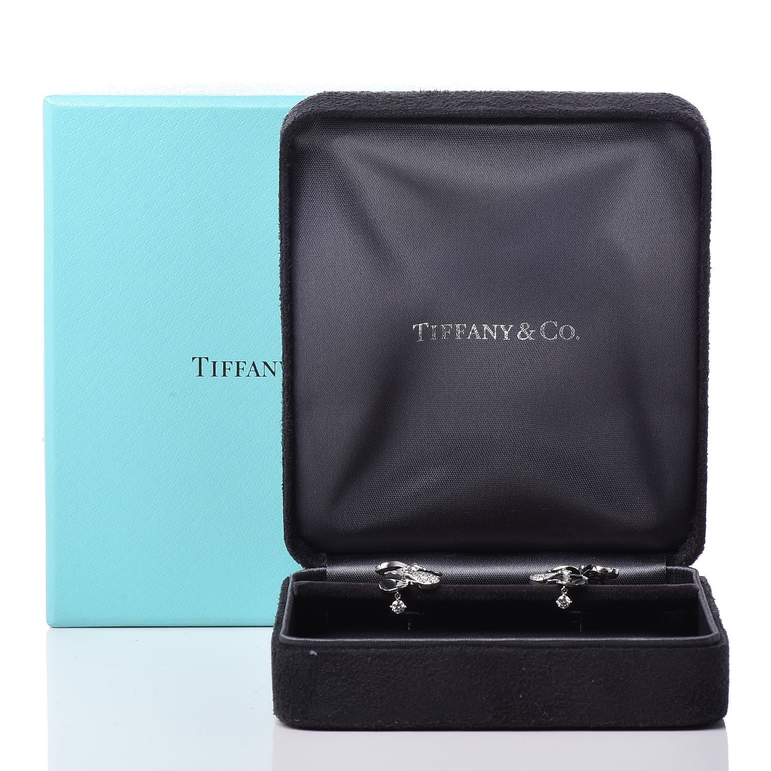 Tiffany Platinum Diamond Paper Flowers Cluster Drop Earrings 6 of 6