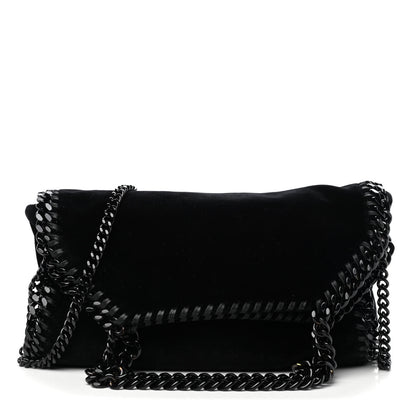 Stella McCartney Velvet Mini Falabella Fold Over Tote Black 1 of 9