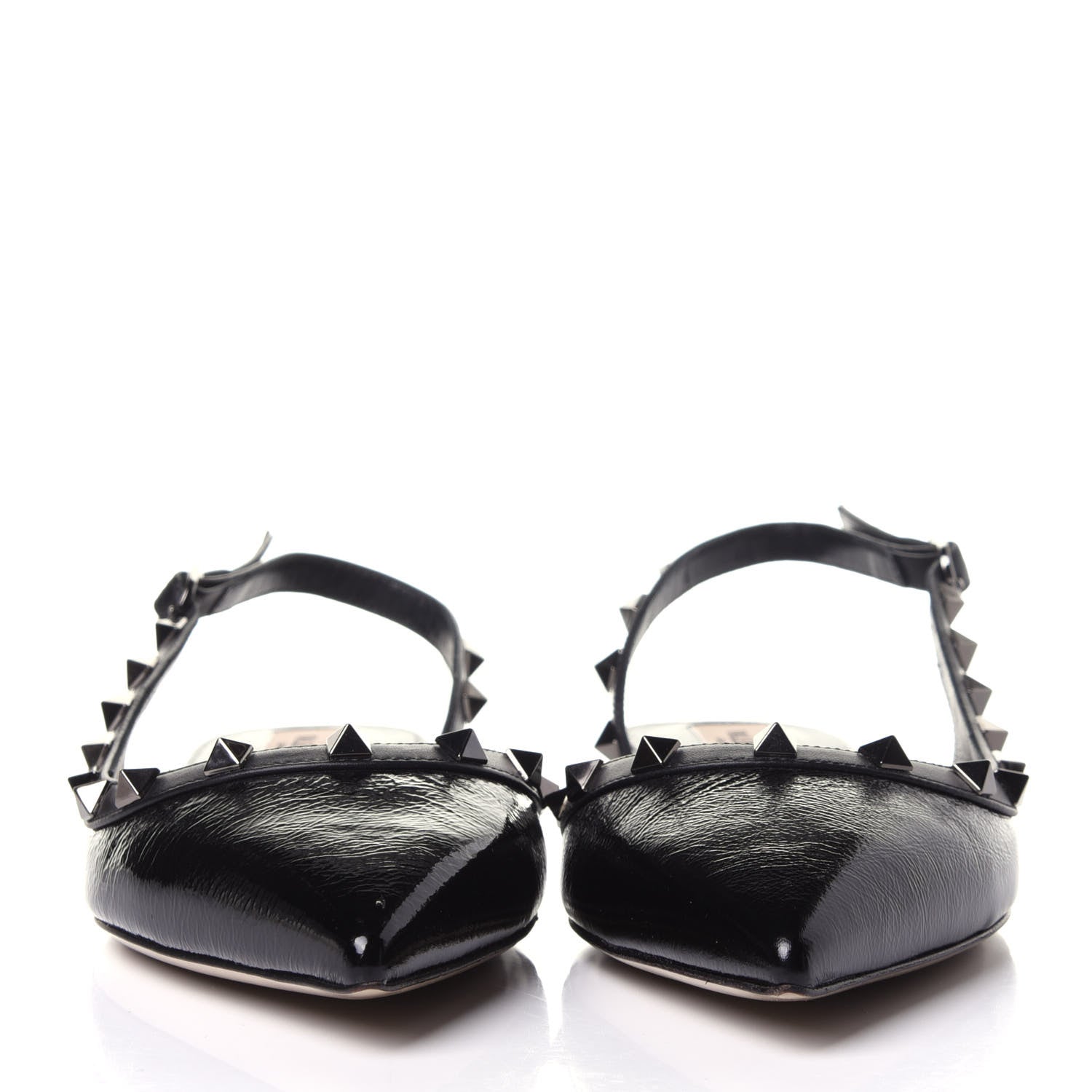 Valentino Garavani Patent Rockstud Slingback Flats 39 Black 2 of 12