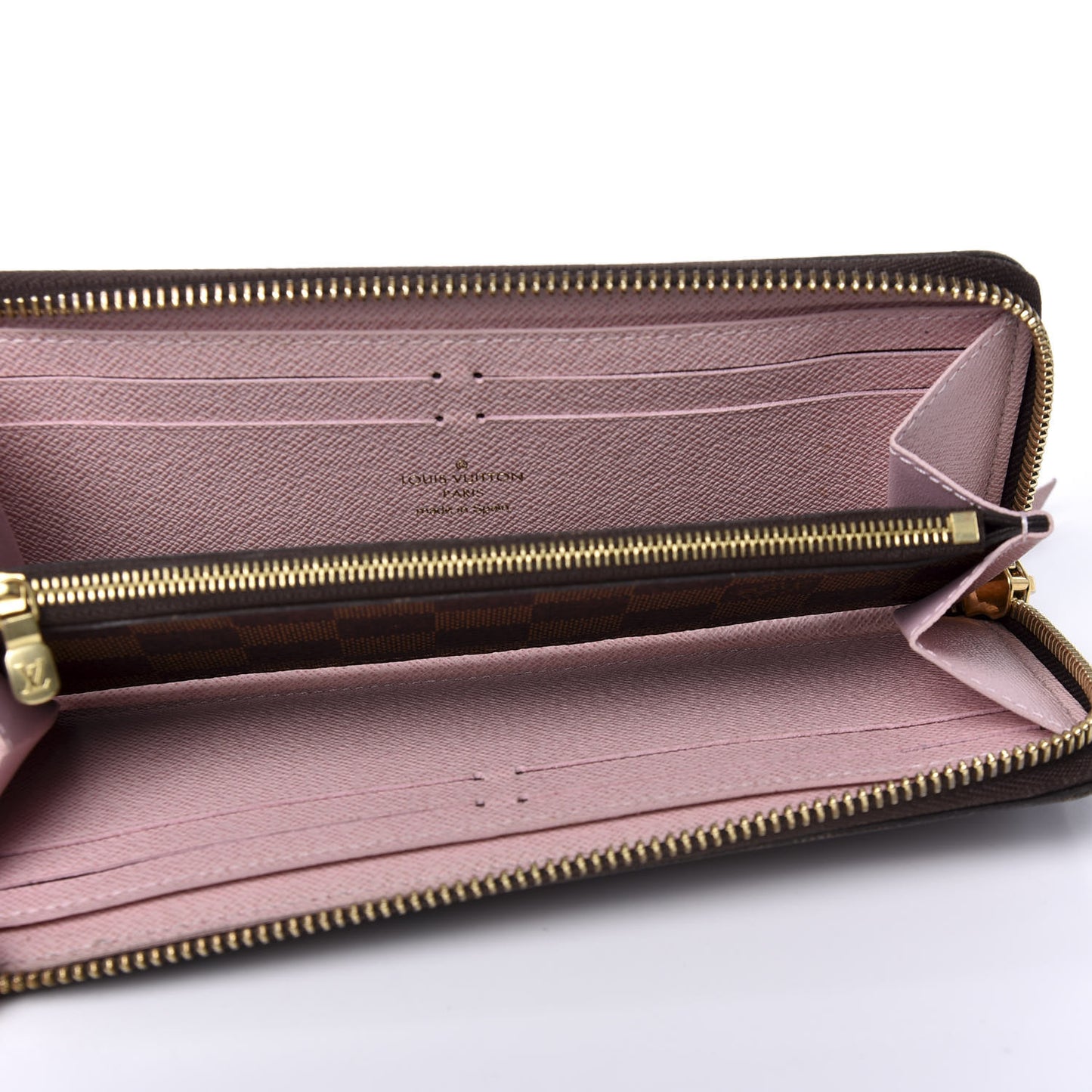 Damier Ebene Clemence Wallet Rose Ballerine