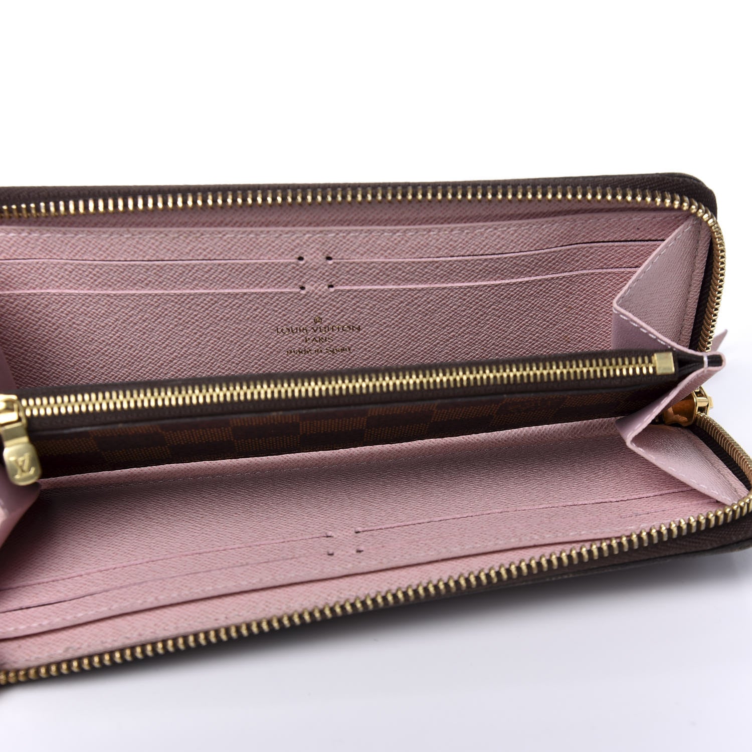 Louis Vuitton Damier Ebene Clemence Wallet Rose Ballerine 5 of 8