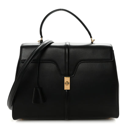 Celine Satinated Calfskin Large 16 Top Handle Bag Black 1 of 9