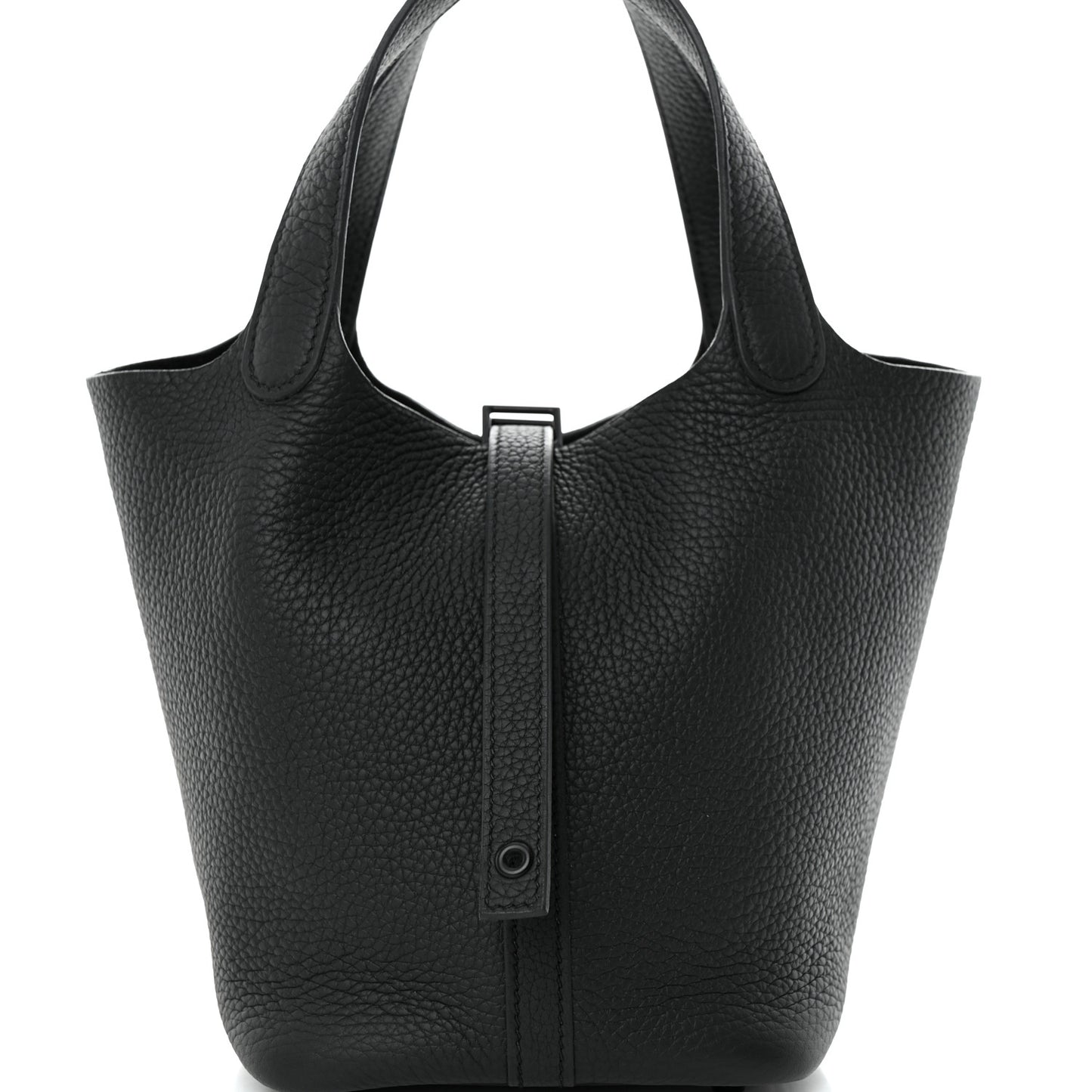 Taurillon Clemence Monochrome Picotin Lock 18 PM Black