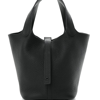 Hermes Taurillon Clemence Monochrome Picotin Lock 18 PM Black 8 of 11