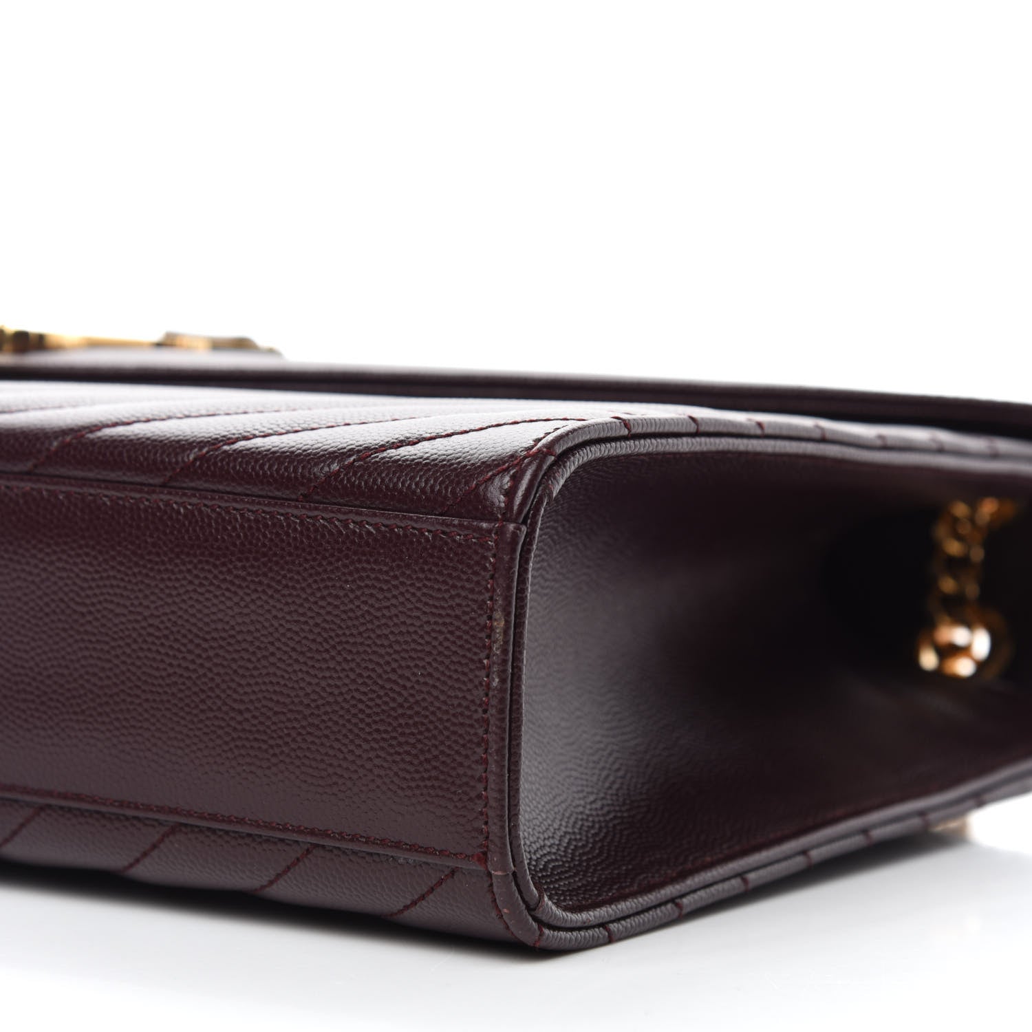 Saint Laurent Grain De Poudre Matelasse Chevron Large Monogram Satchel Rouge Legion 11 of 11