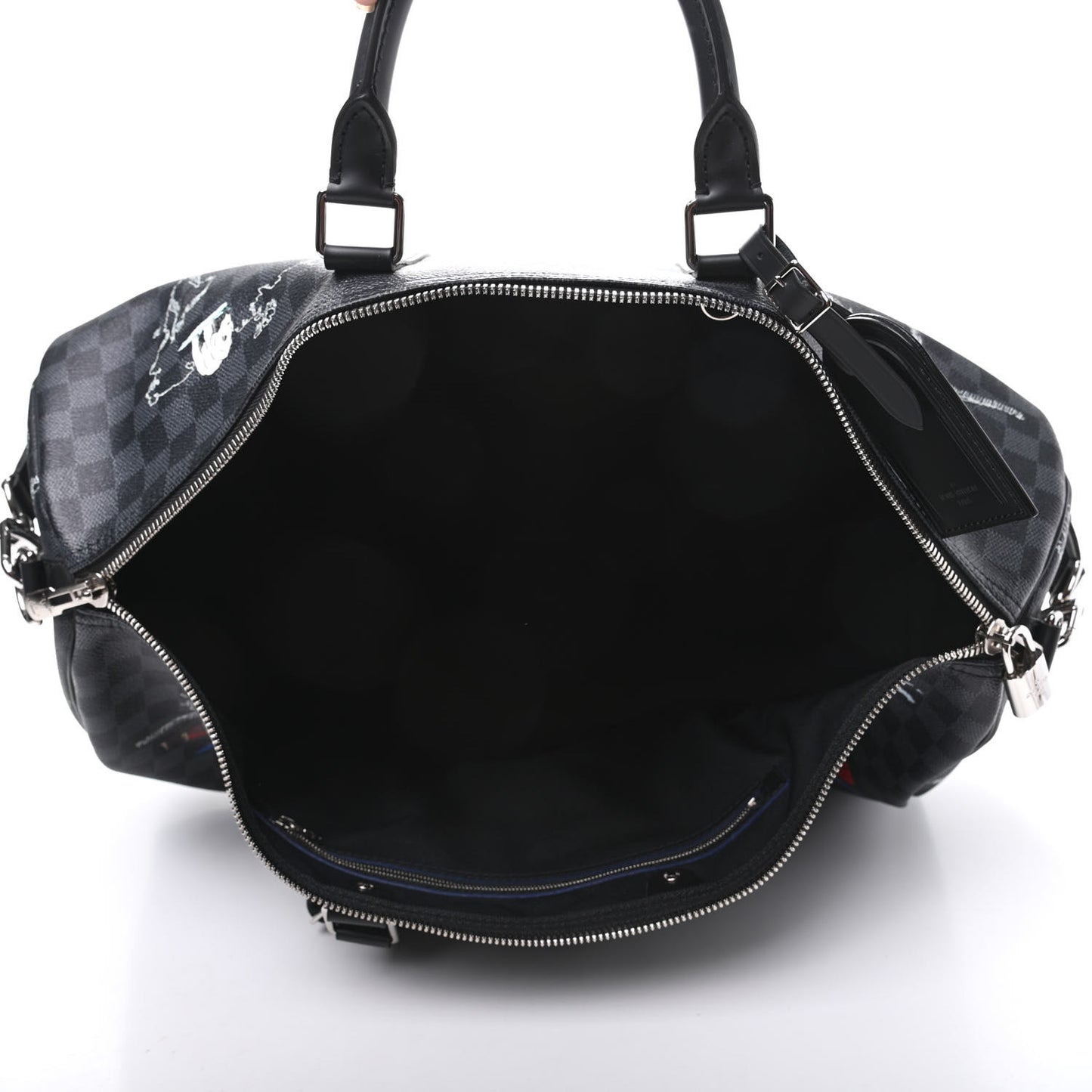 Damier Graphite World Map Keepall Bandouliere 50