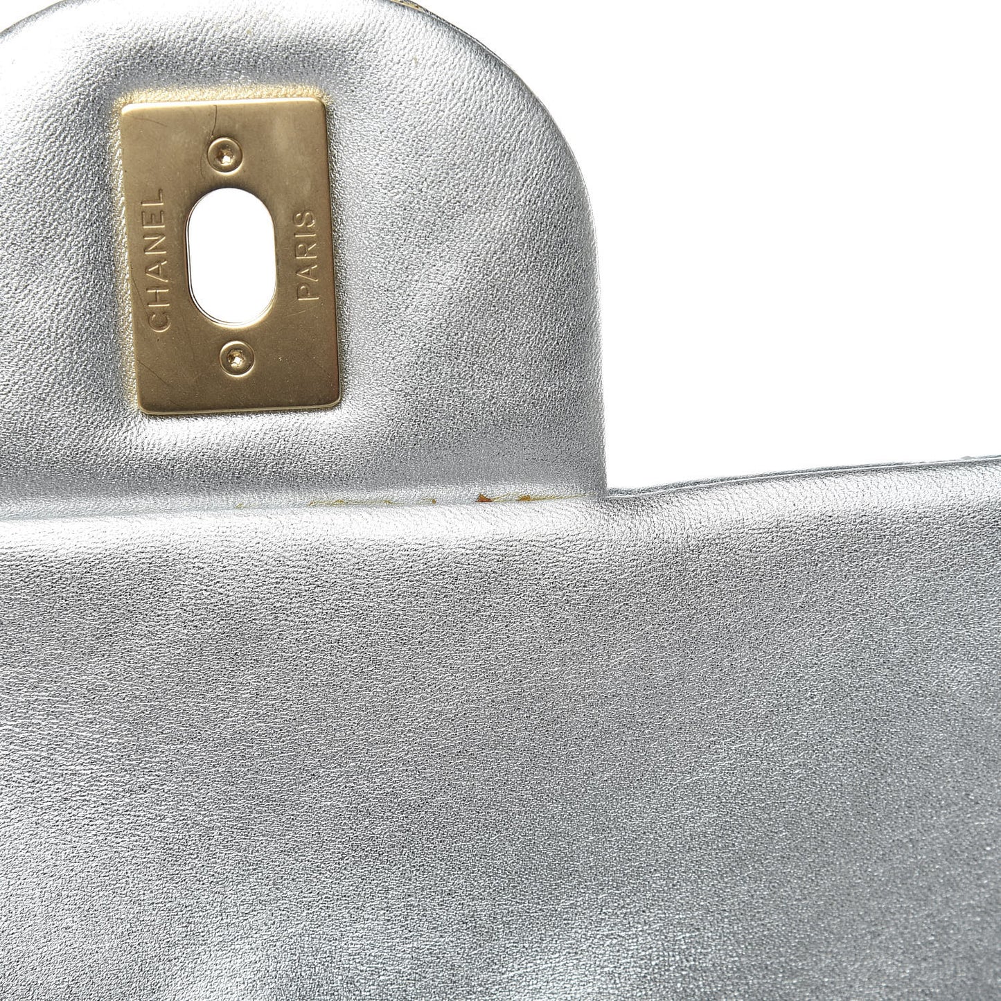 Metallic Lambskin Quilted Maxi Single Flap Silver