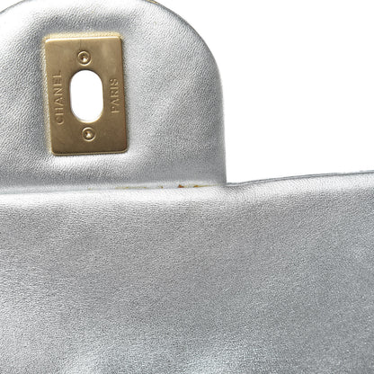 Chanel Metallic Lambskin Quilted Maxi Single Flap Silver 12 of 27