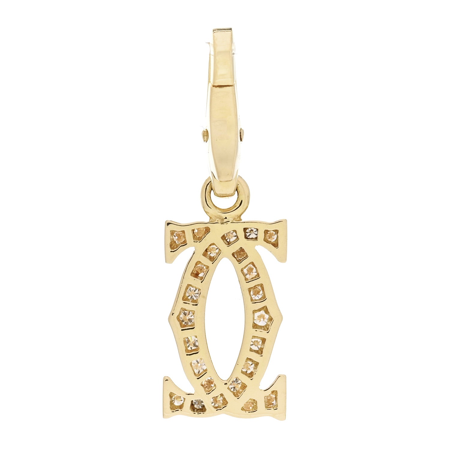 Cartier 18K Yellow Gold Diamond Logo Charm 3 of 5