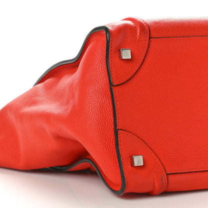 Celine Drummed Calfskin Mini Luggage Coquelicot 8 of 11