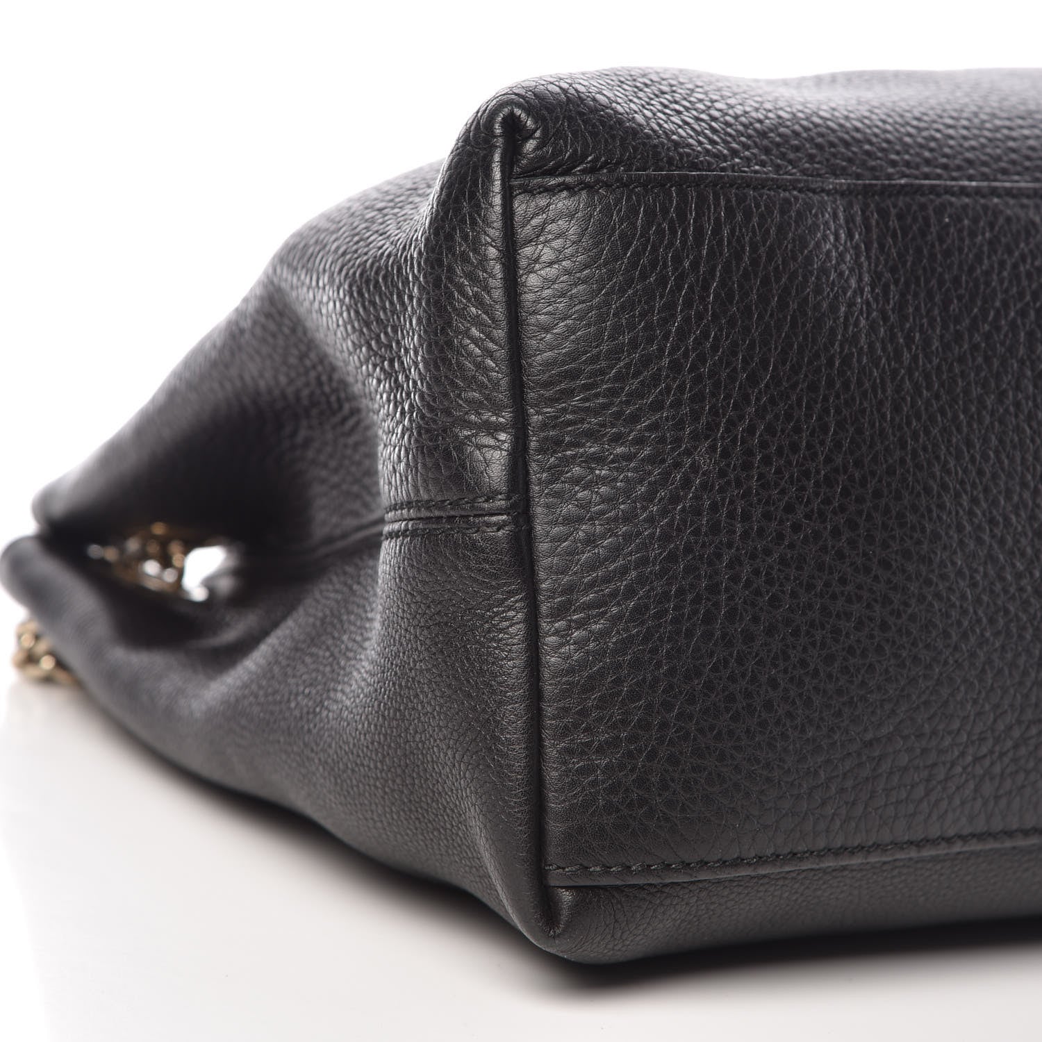 Gucci Pebbled Calfskin Medium Soho Chain Shoulder Bag Black 9 of 11