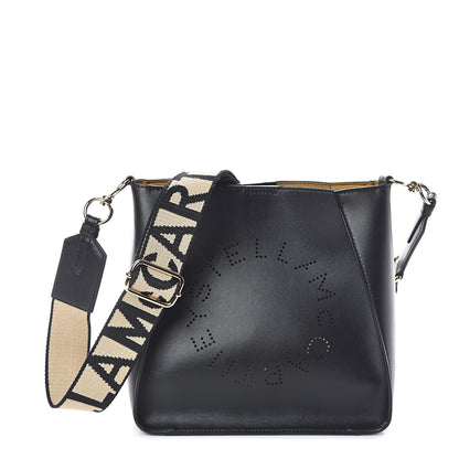 Stella McCartney Eco Alter Nappa Perforated Logo Mini Crossbody Black 1 of 10