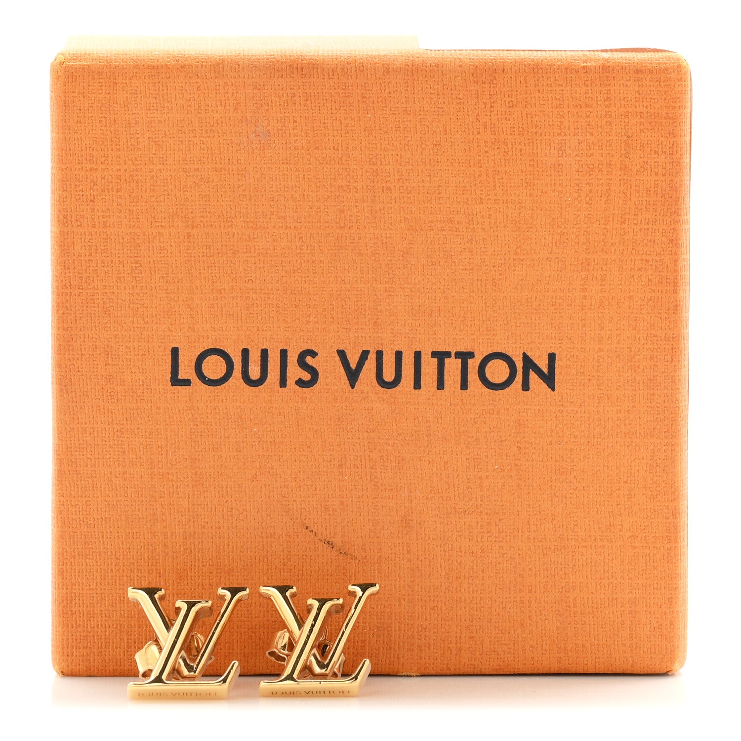 Louis Vuitton Metal Enamel LV Iconic Earrings Gold 7 of 7
