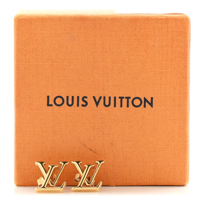 Louis Vuitton Metal Enamel LV Iconic Earrings Gold 7 of 7