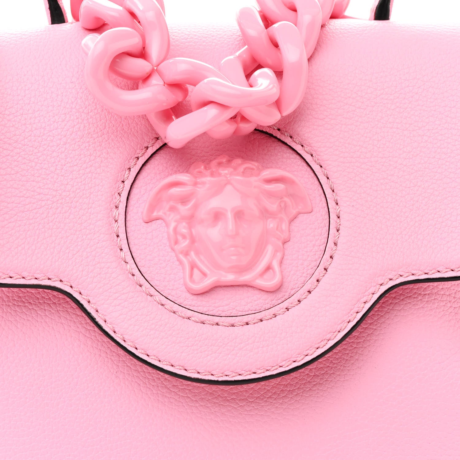 Versace Grained Calfskin Small La Medusa Top Handle Bag Pink 7 of 12