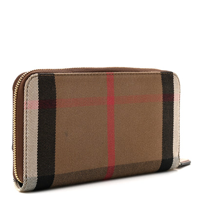 Burberry Grainy Calfskin House Check Elmore Zip Around Wallet Tan 3 of 7