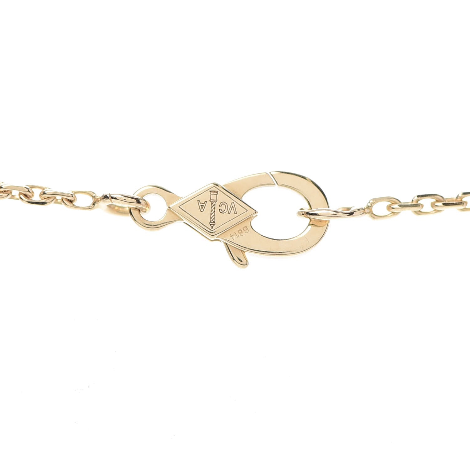 Van Cleef & Arpels 18K Yellow Gold Diamond Yellow Mother of Pearl Vintage Alhambra Pendant Necklace 5 of 7