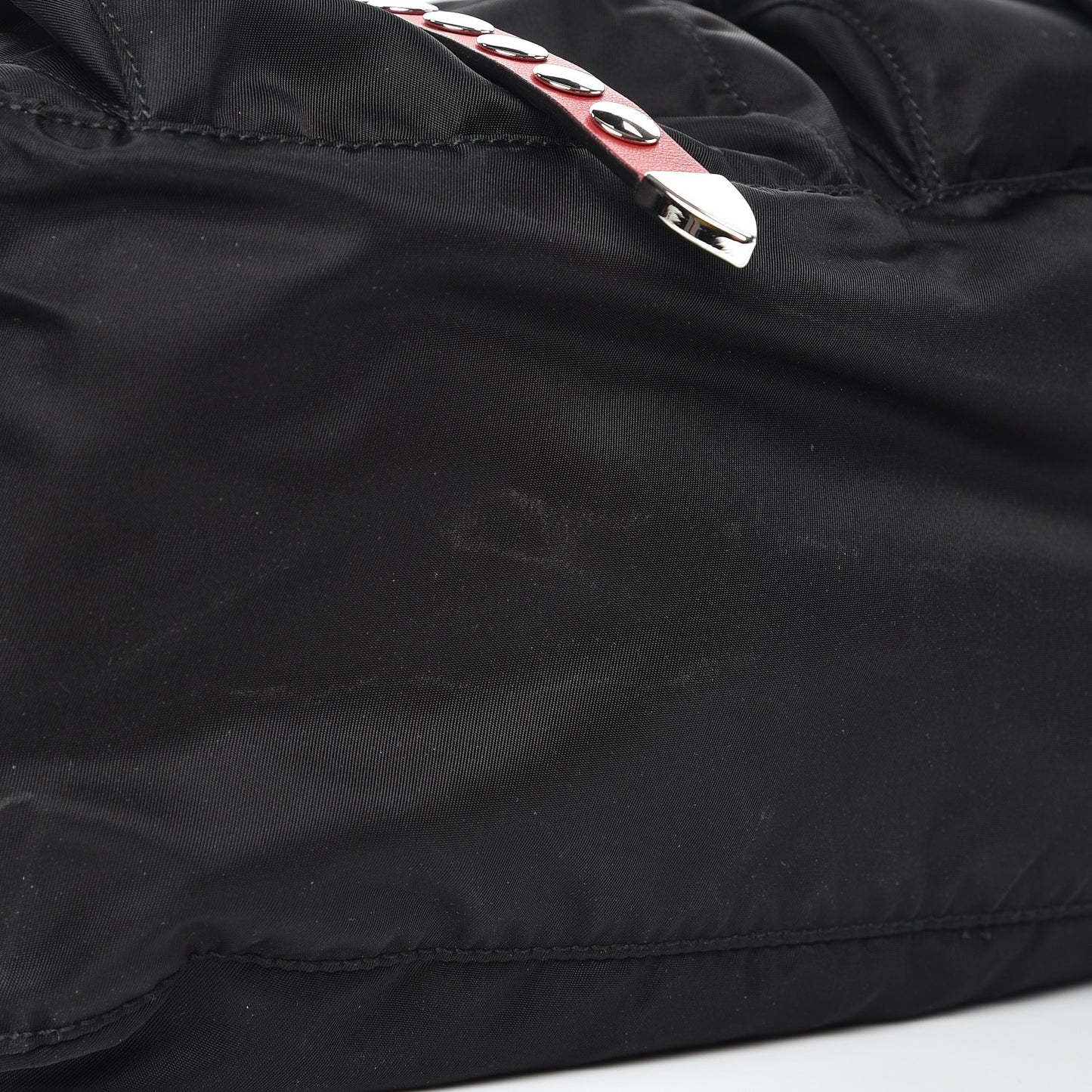 Nylon New Vela Studded Messenger Black Fuoco
