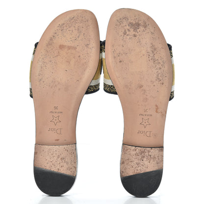 Christian Dior Canvas Embroidered Animals Dway Mules Slide Sandals 36 Multicolor 6 of 10