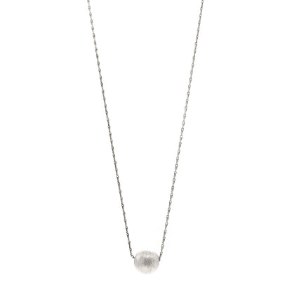 Saint Laurent Metal Textured Ball Chain Link Necklace Silver 1 of 6