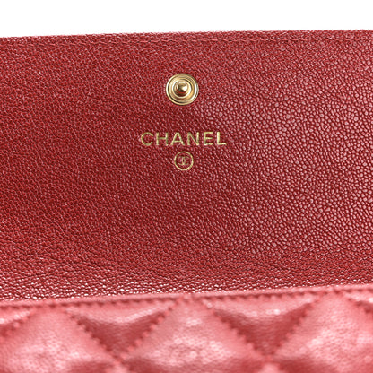 Chanel Caviar Quilted Large Boy Gusset Flap Wallet Red 6 of 10