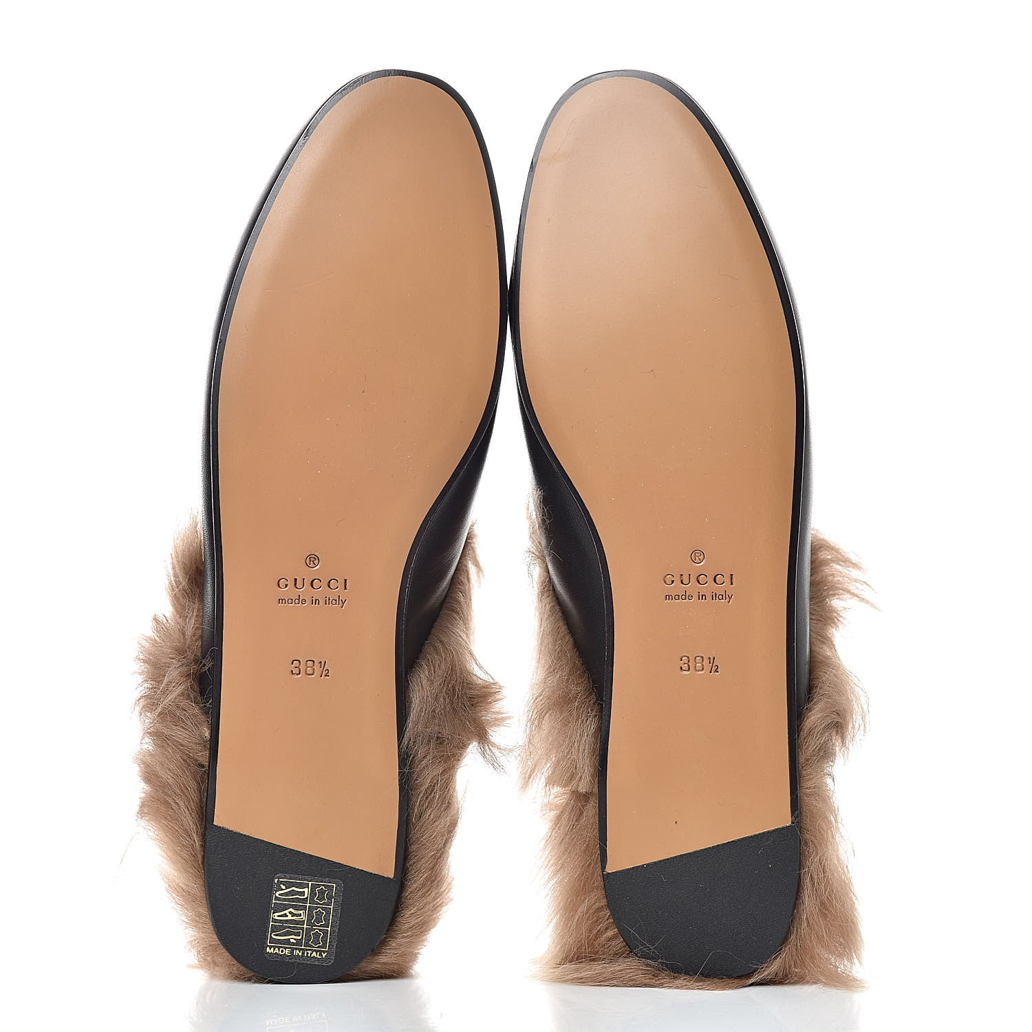 Gucci Calfskin Lambswool Tiger Embroidered Womens Princetown Slippers 38.5 Black 5 of 9