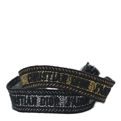 Christian Dior Woven Cotton J'Adior Friendship Bracelet Set Gold Silver 1 of 5