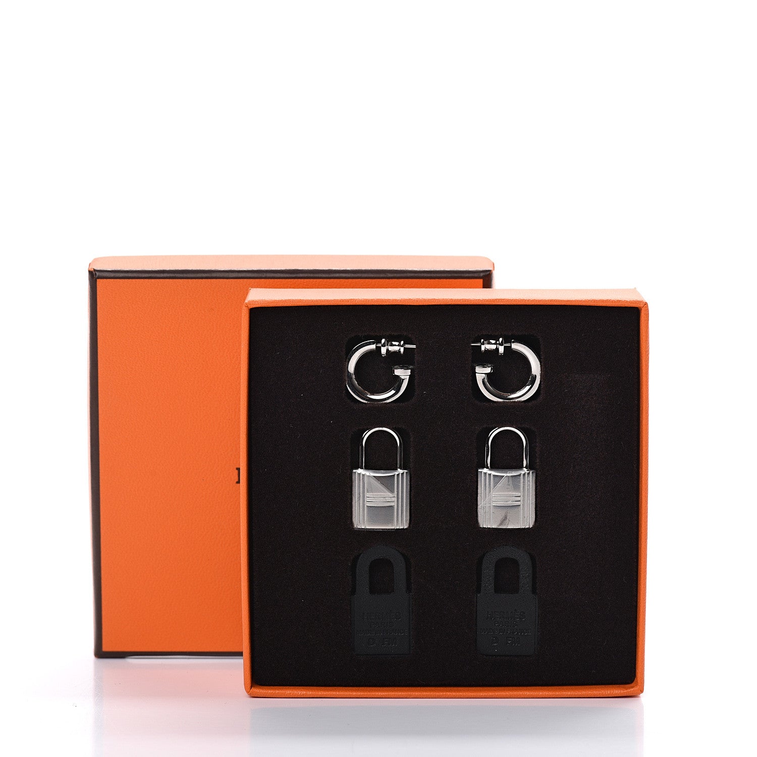 Hermes Palladium Swift O'Kelly Earrings Black 6 of 6