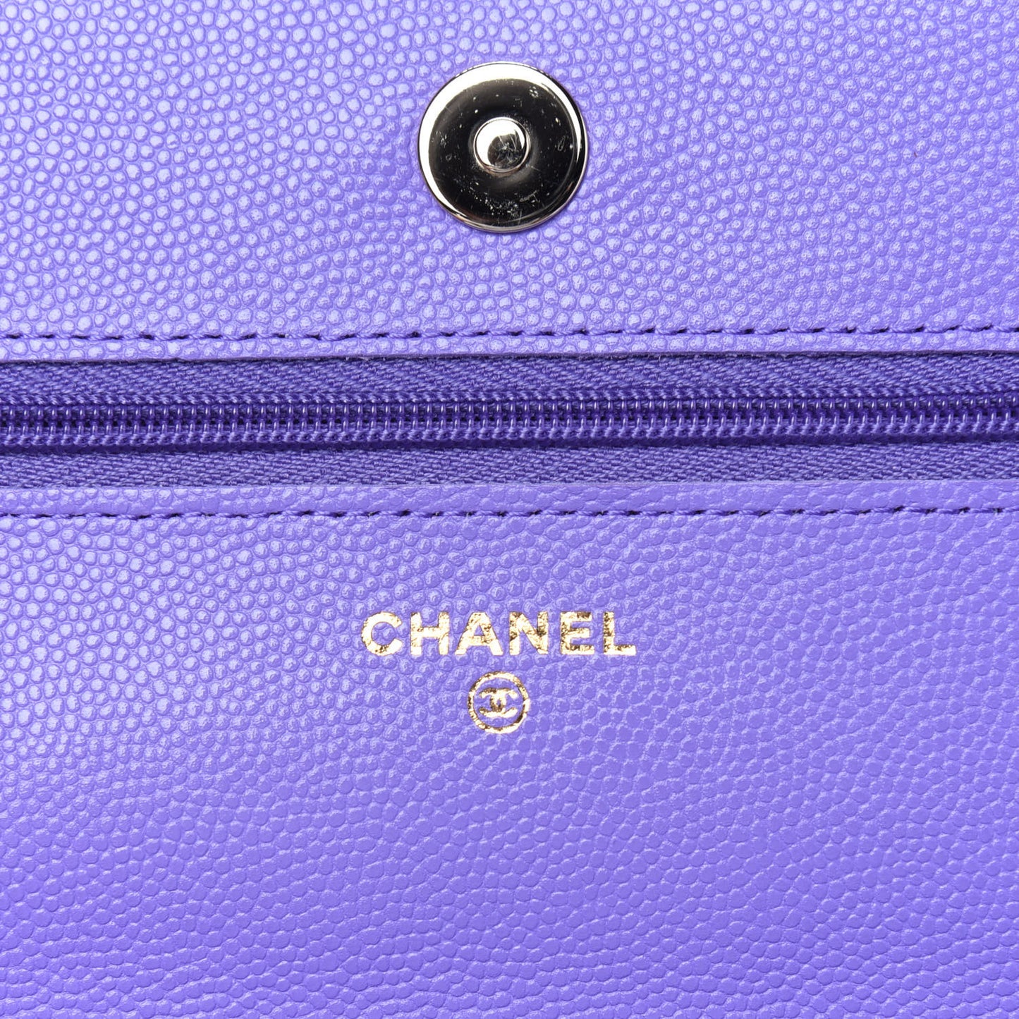 Caviar Quilted Wallet On Chain WOC Purple