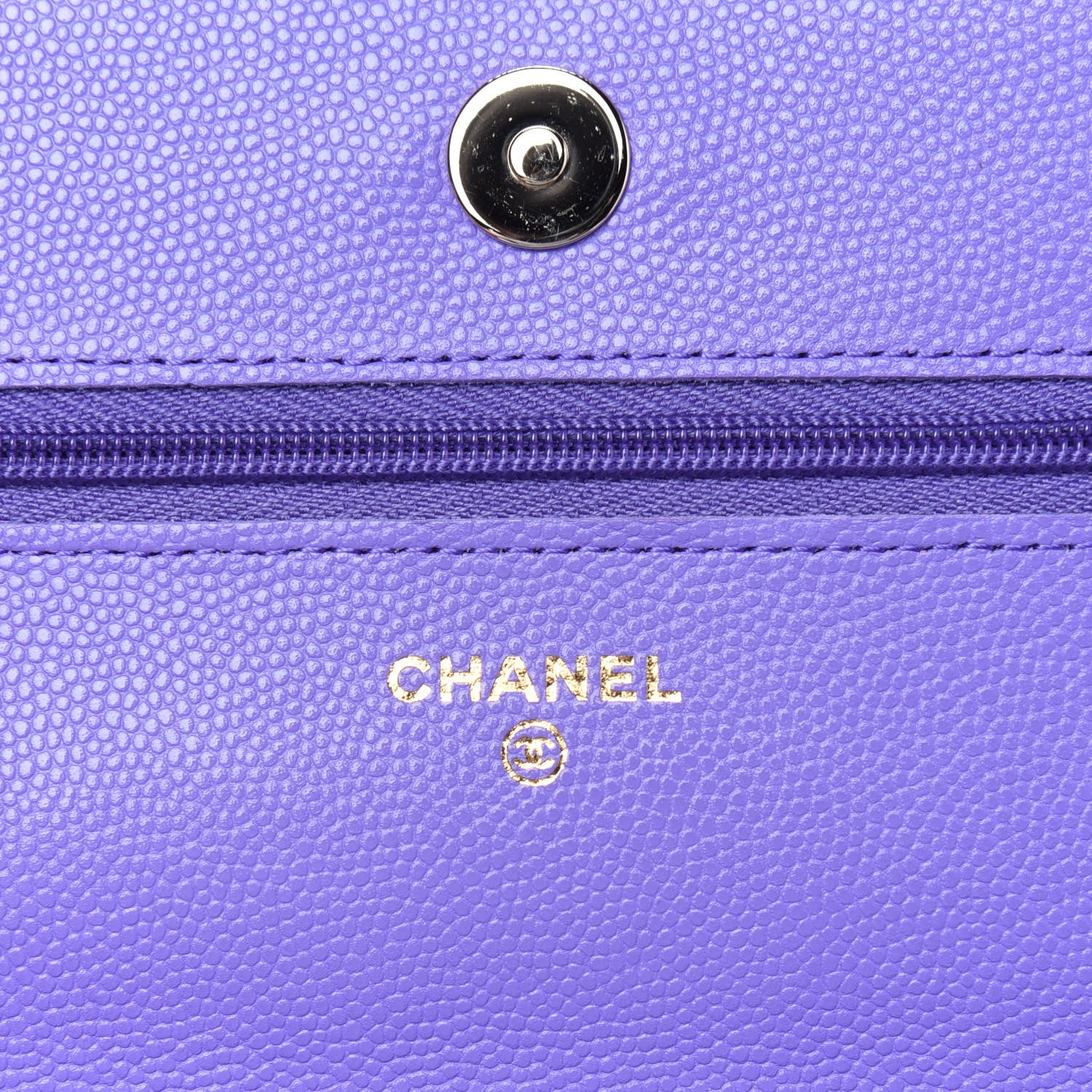 Chanel Caviar Quilted Wallet On Chain WOC Purple 6 of 12