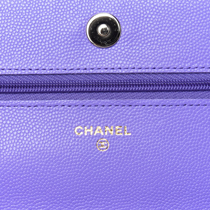 Chanel Caviar Quilted Wallet On Chain WOC Purple 6 of 12