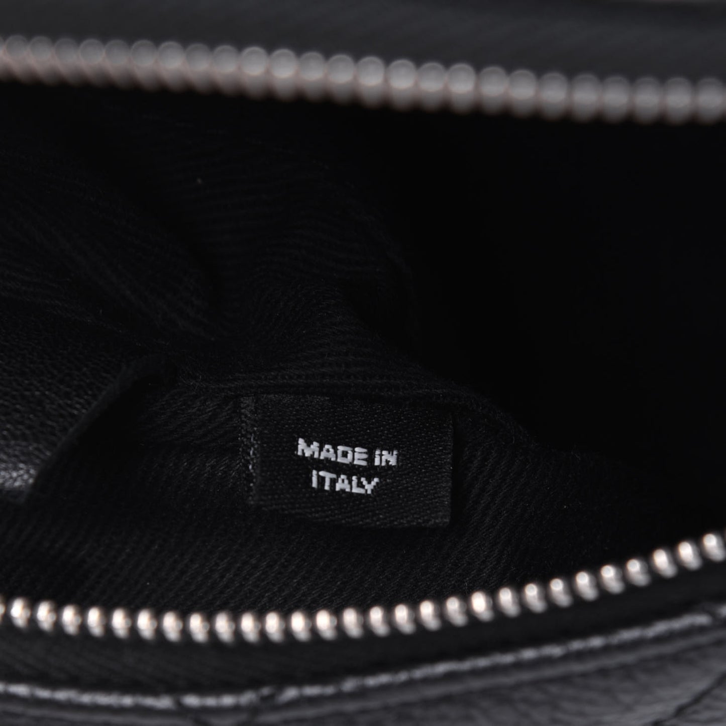 Grained Calfskin Quilted Waist Belt Bag Black
