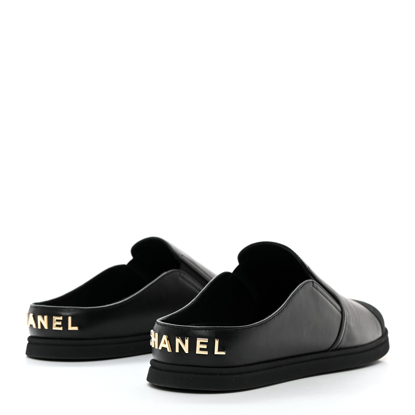 Lambskin Grosgrain Cap Toe Sneaker Mules 40 Black