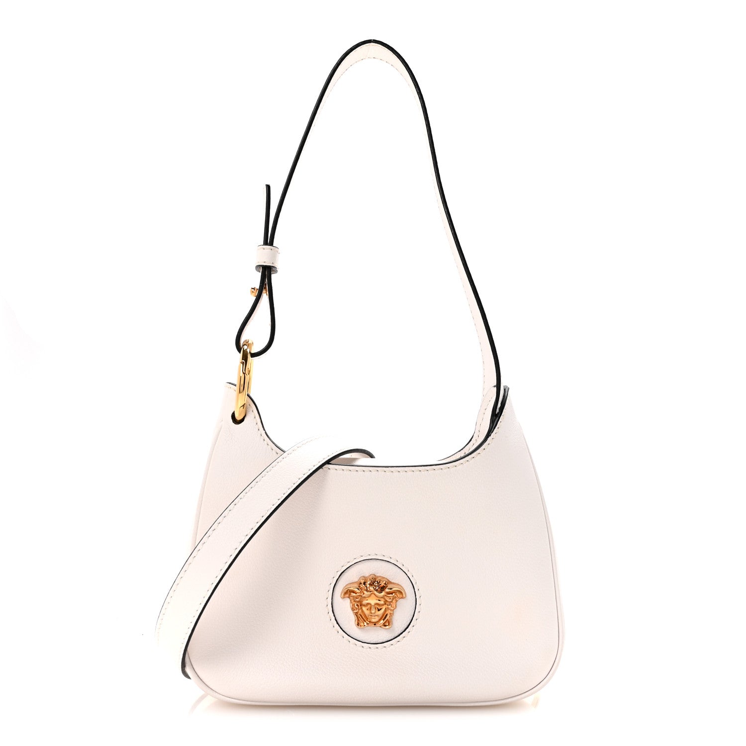 Versace Calfskin La Medusa Small Hobo Crossbody Optical White 1 of 9