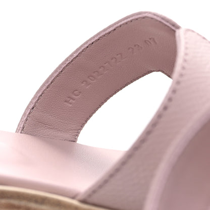 Hermes Epsom Oran Sandals 36 Rose Porcelaine 9 of 9