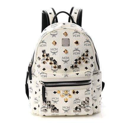 MCM Visetos Studded Small Stark M Backpack White 1 of 11