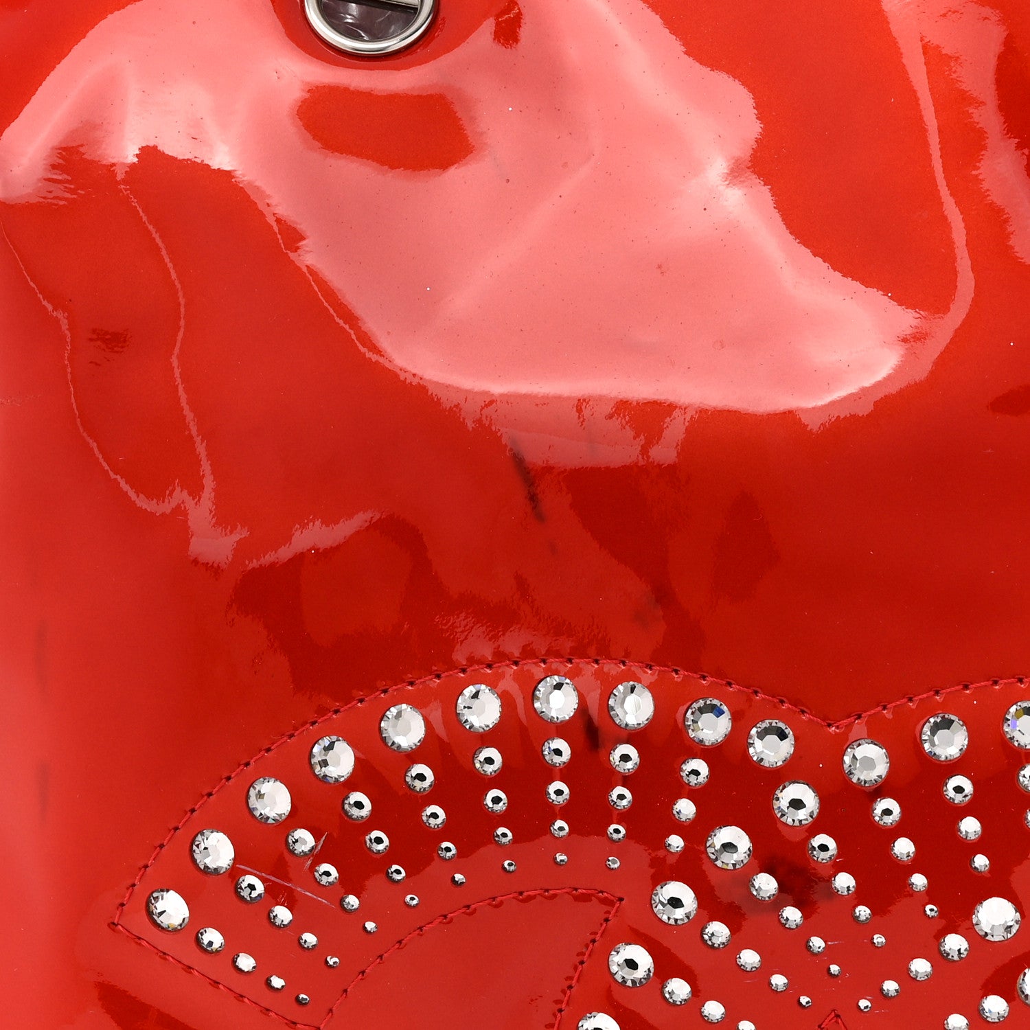Chanel Patent Crystal Strass Bonbons Tote Red 12 of 16